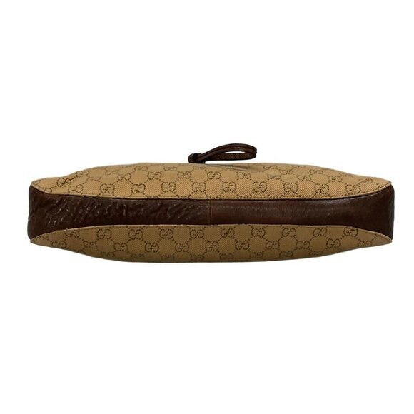 Auth GUCCI Horsebit 101975 Brown Dark Brown Jacquard Leather Shoulder Bag - Picture 3 of 16